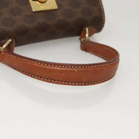 CELINE Macadam Canvas Mini Hand Bag PVC Leather 2way Brown Gold Auth yk18202 - Picture 8 of 16